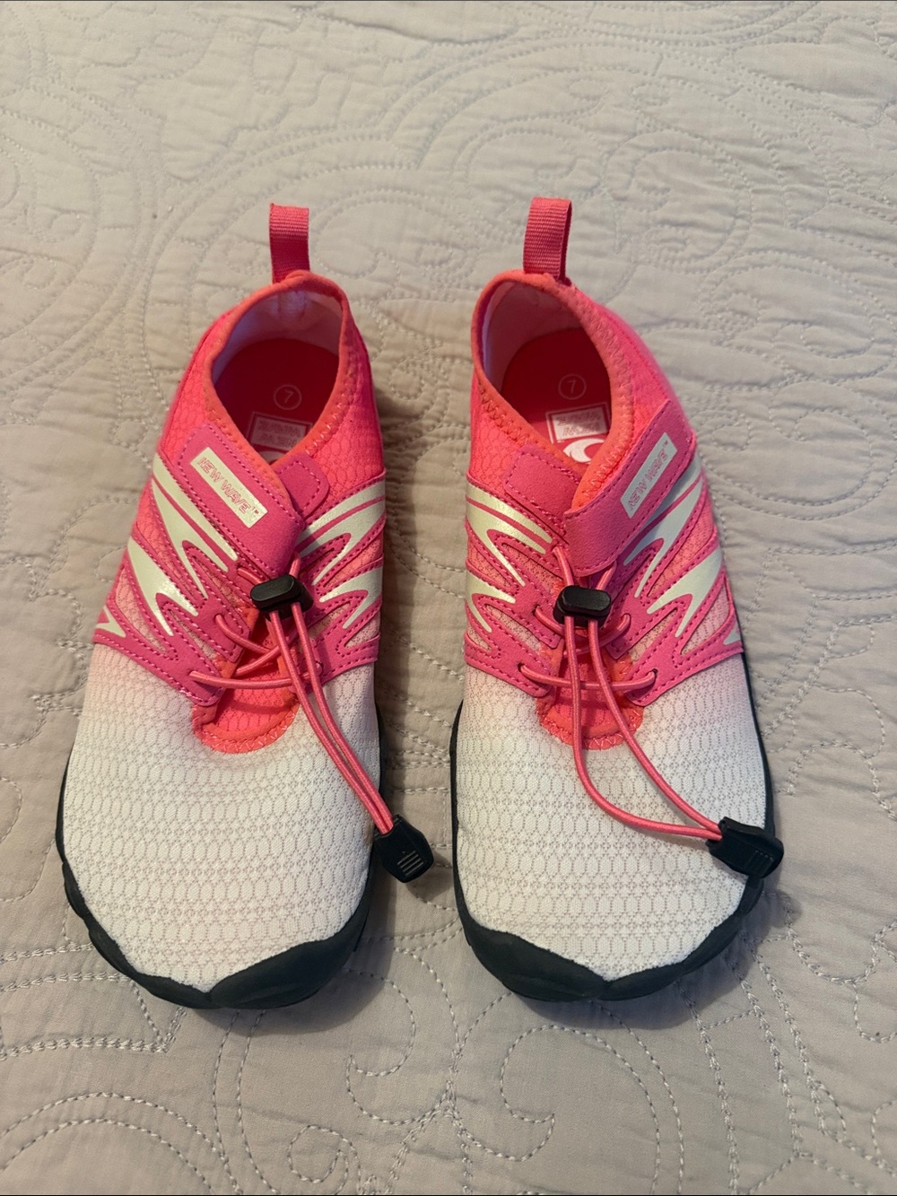 Women’s Pink and White Slip-On Water Shoe